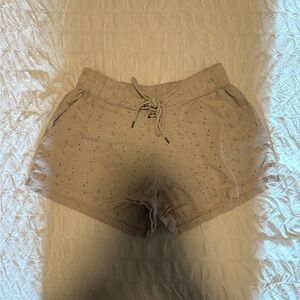 Women's Tan Eyelet Shorts